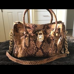 Michael Kors medium purse tan snakeskin